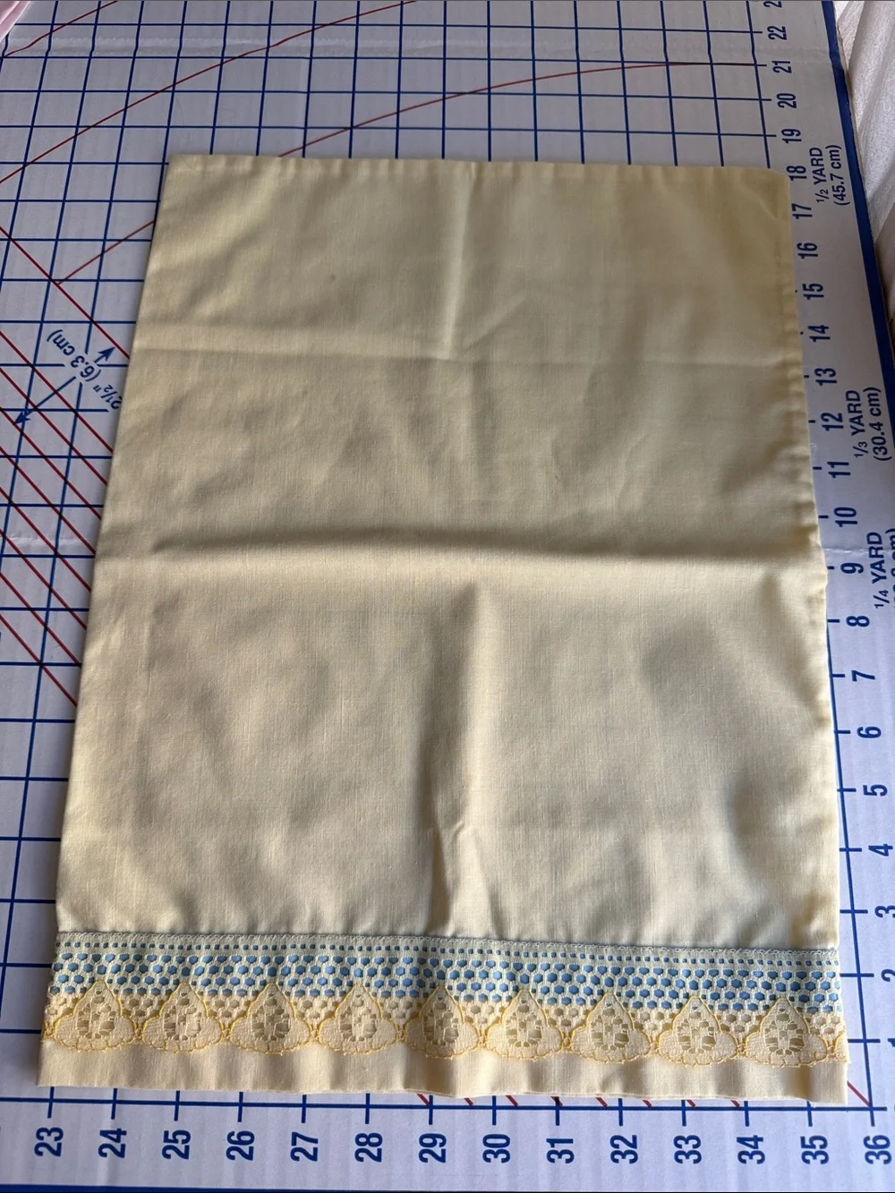 Lot 3 Vintage Pillowcases Embroidered Floral Pink Yellow Lace Cottage